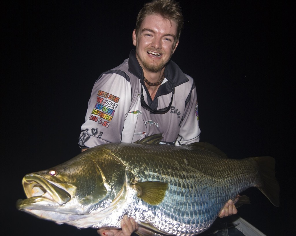 Lee's PB barra, an 119.5cm monster... not quite 120 though! © Lee Brake